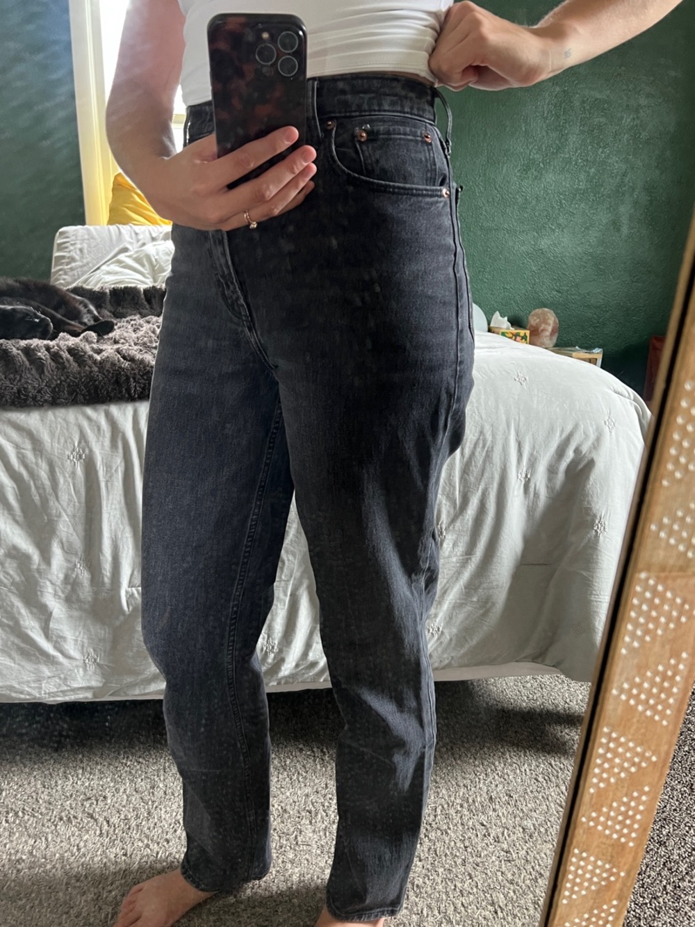 Abercrombie & Fitch Black Straight Leg Jeans Curve Love Long